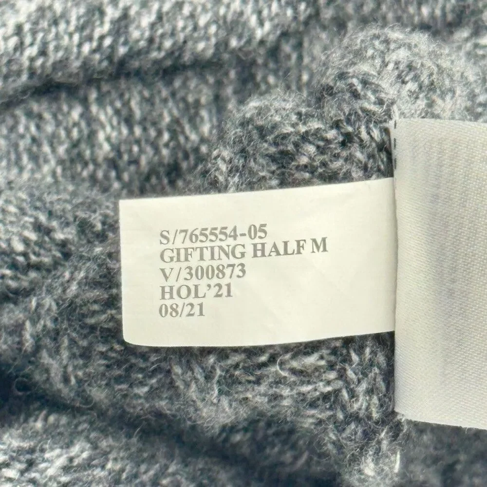 Banana Republic Mens S Gray Recycled Wool Half Button Mock Neck Sweater